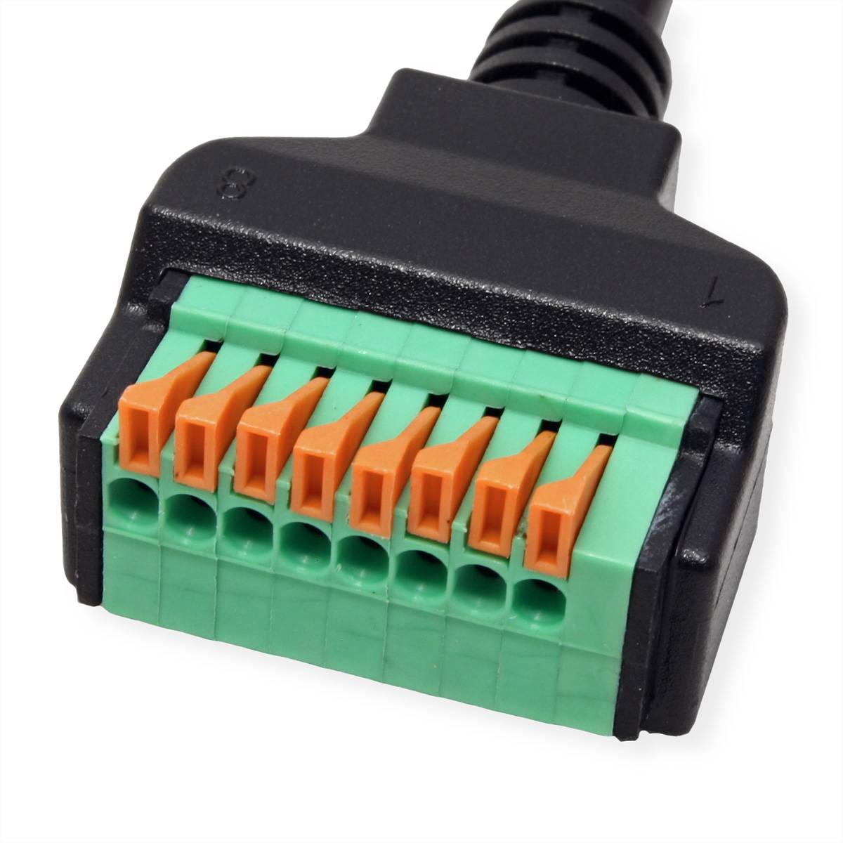 ROLINE Kabeladapter RJ45 Buchse zu Terminalblock, (Drucktasten), 30 cm