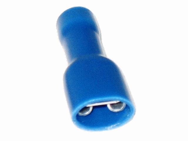 1,5mm²-2,5mm² (6,3 x 0,8) PVC (VOLL-Isoliert) Flachsteckhülsen BLAU (100 Stück)