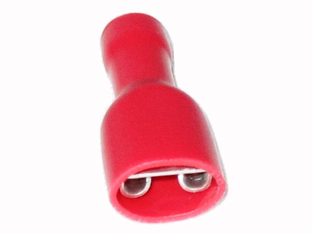 0,5mm²-1,5mm² (6,3 x 0,8) PVC (VOLL-Isoliert) Flachsteckhülsen ROT (100 Stück)