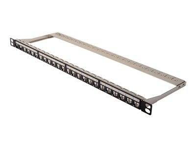 DIGITUS Patchpanel 0,5HE 24-Port Modular geschirmt schwarz Multimedia-Technik