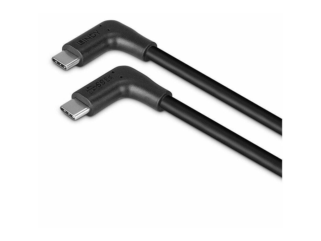 Lindy USB-Kabel - 24 pin USB-C (M) nach rechts abgewinkelt zu 24 pin USB-C
