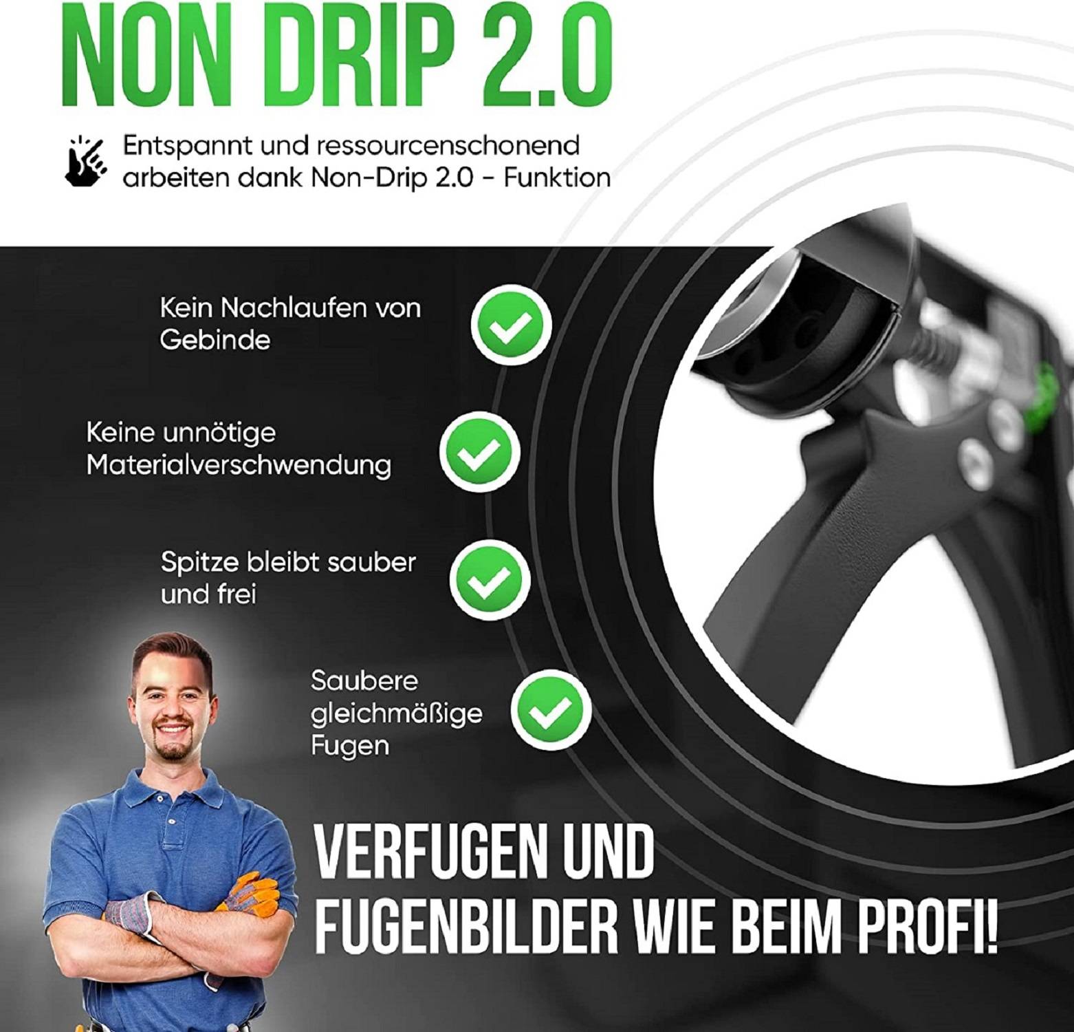PASSION CRAFT® Kartuschenpresse Non Drip 2.0 Silikonspritze