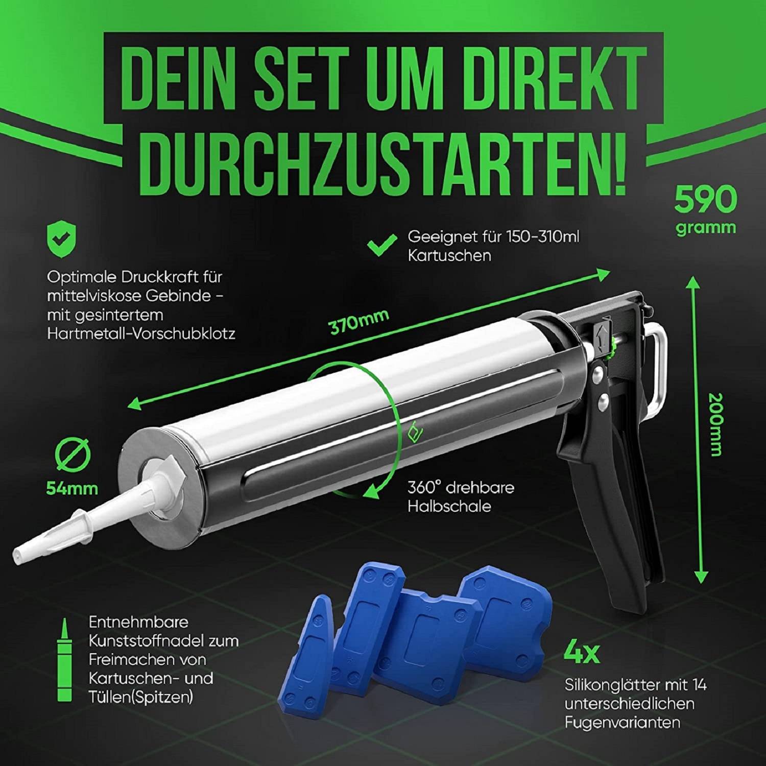 PASSION CRAFT® Kartuschenpresse Non Drip 2.0 Silikonspritze