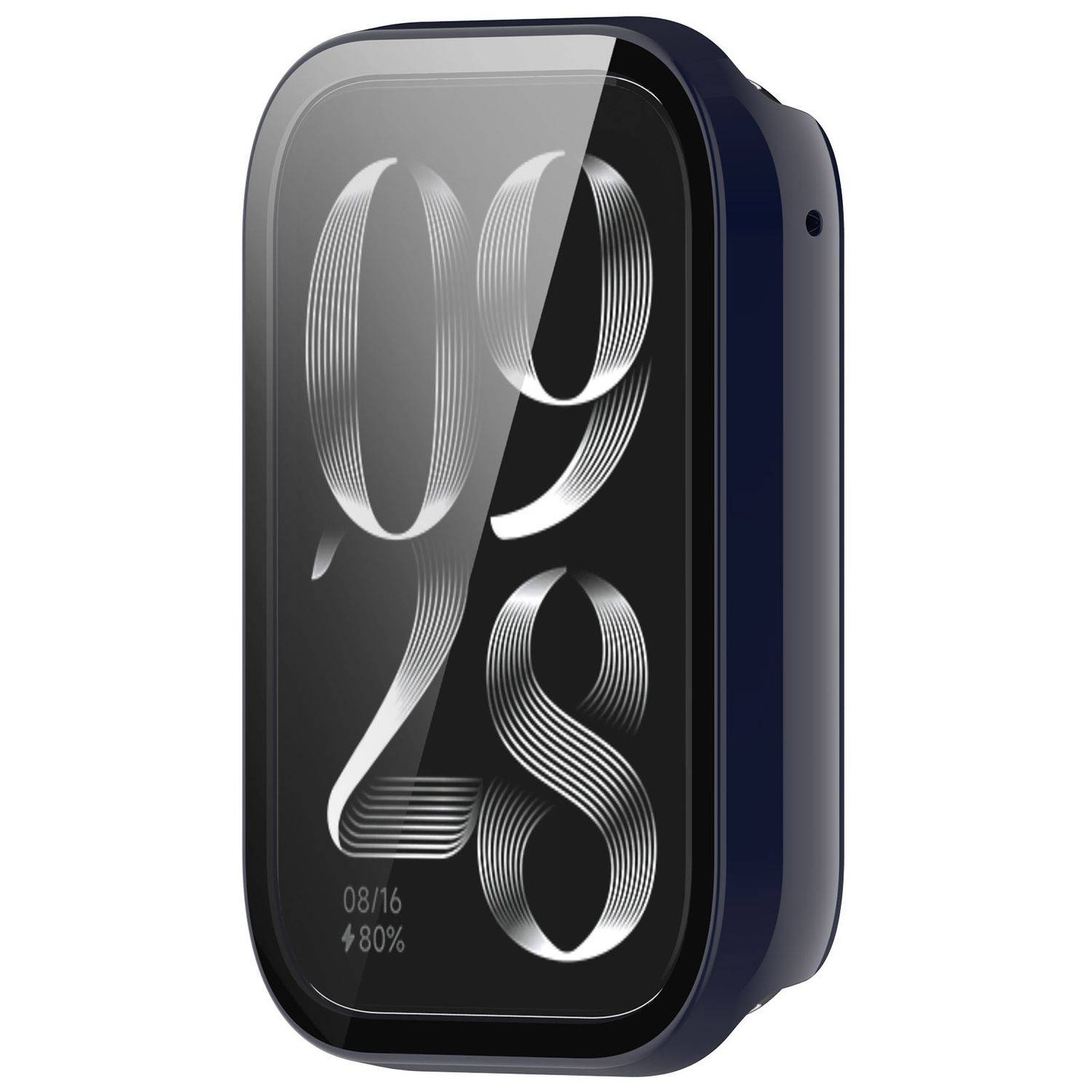 Für Xiaomi Smart Band 9 Pro Kunststoff PC Smart Hülle + Tempered H9 Hart Glas Blau