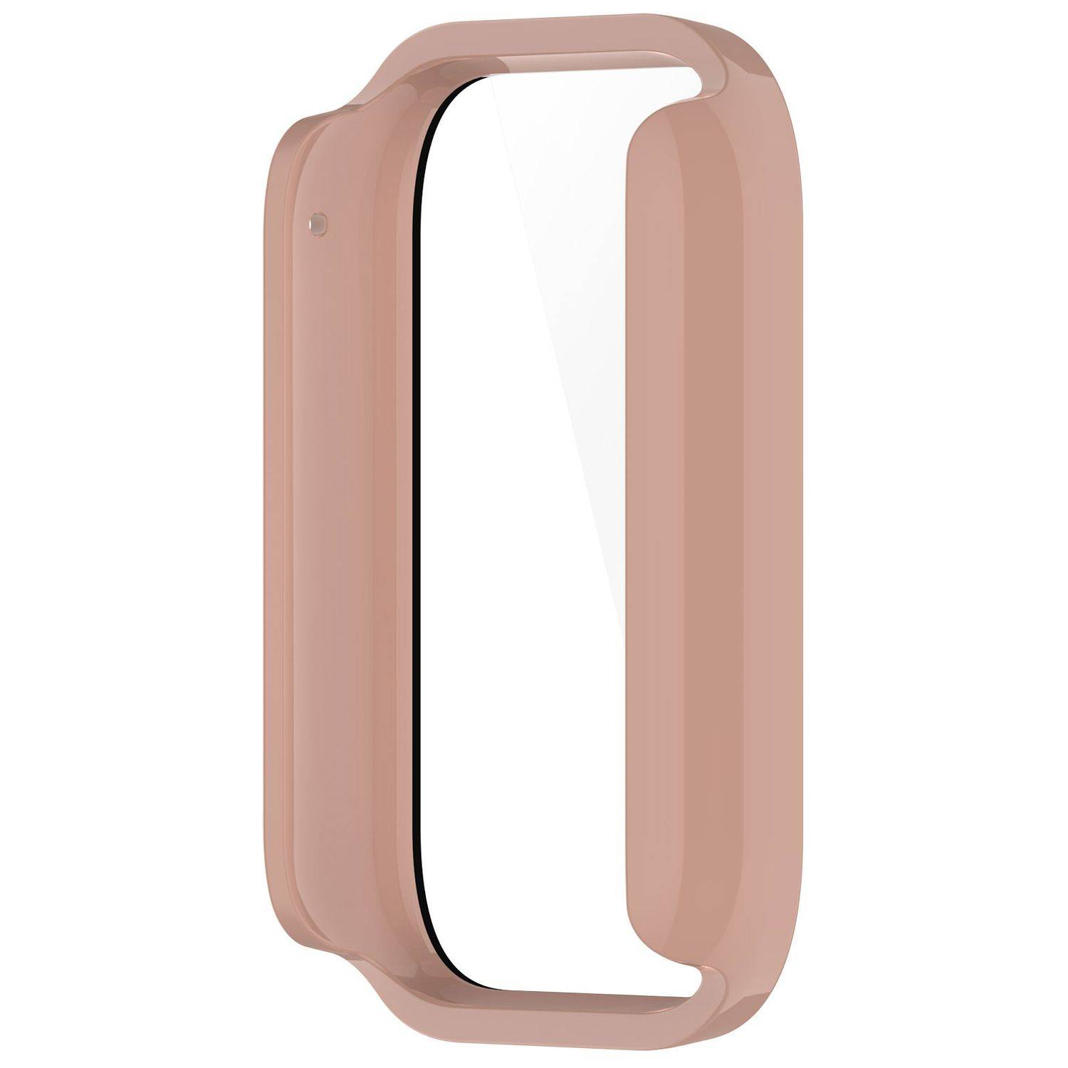 Für Xiaomi Smart Band 9 Pro Kunststoff PC Smart Hülle + Tempered H9 Hart Glas Rosa
