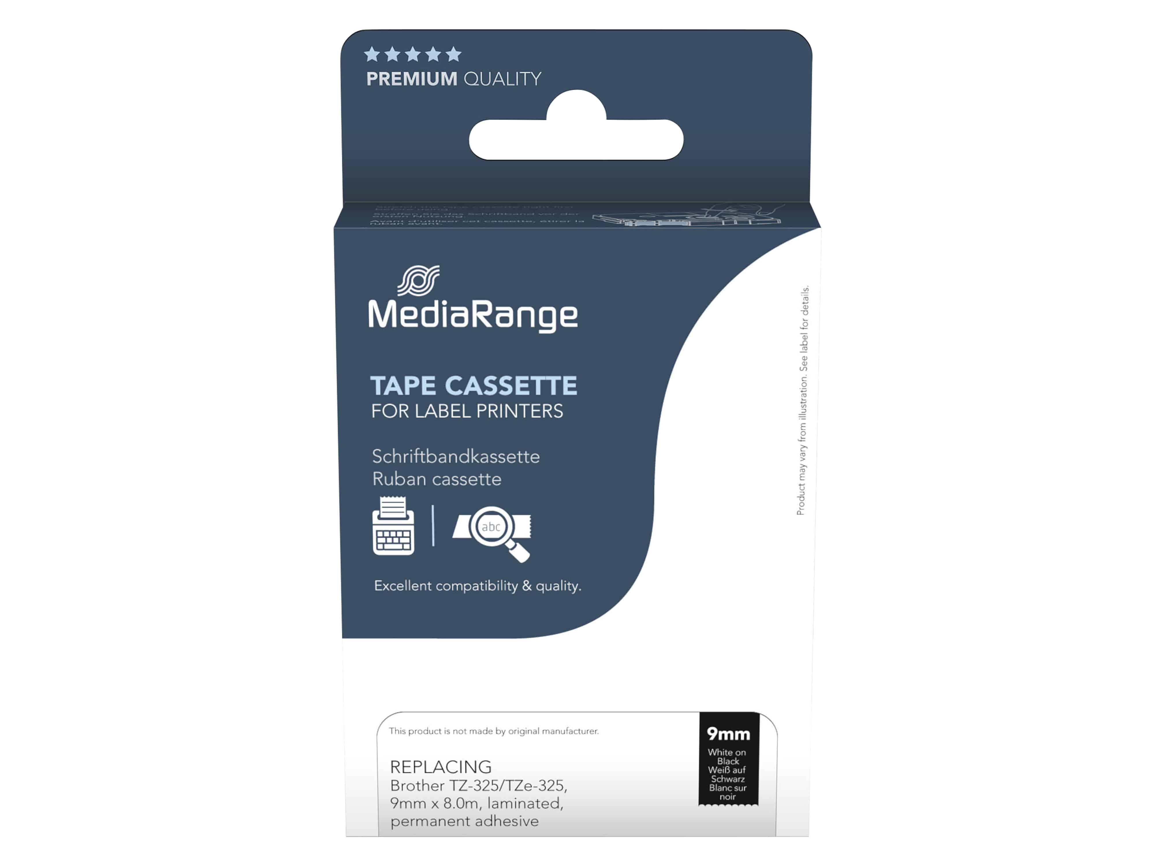 MEDIARANGE Schriftband MRBTZ325, ersetzt Brother TZ-325/TZe-325