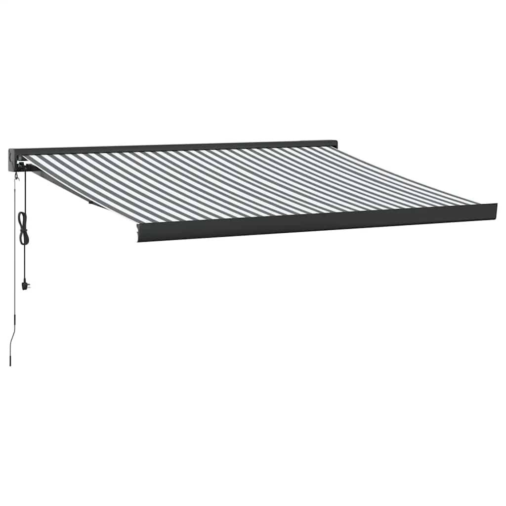 vidaXL Markise Einziehbar Anthrazit & Weiß 3,5x2,5 m Stoff & Aluminium