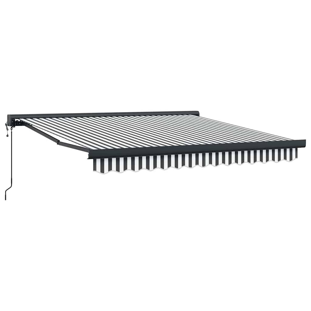 vidaXL Markise Einziehbar Anthrazit und Weiß 3x2,5 m Stoff & Aluminium