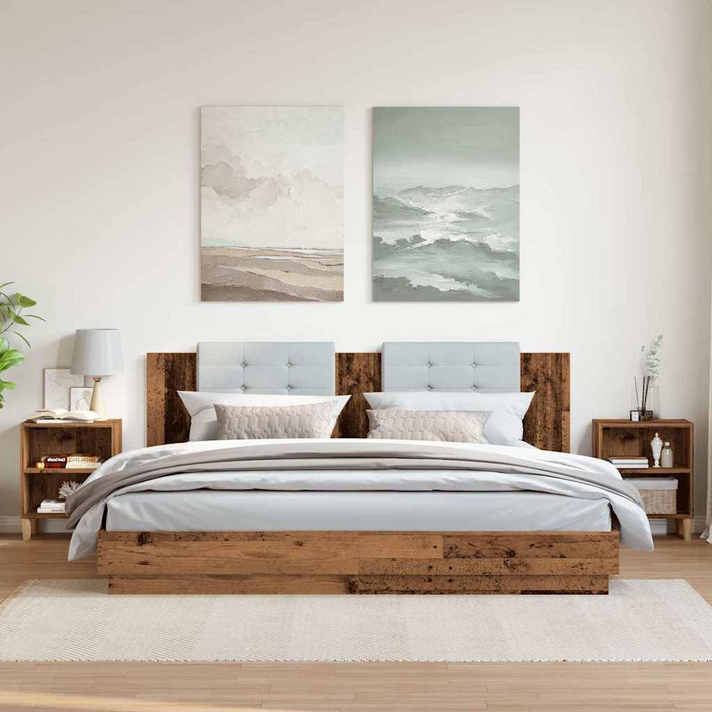 vidaXL Nachttische 2 Stk. Altholz-Optik 40x30x50 cm Holzwerkstoff