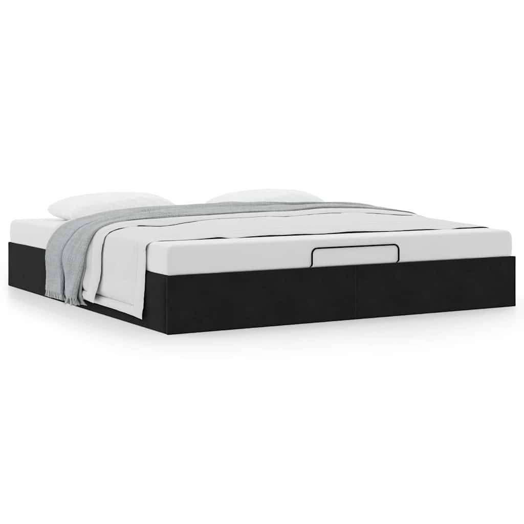 vidaXL Ottoman-Bett ohne Matratze Schwarz 160x200 cm Samt