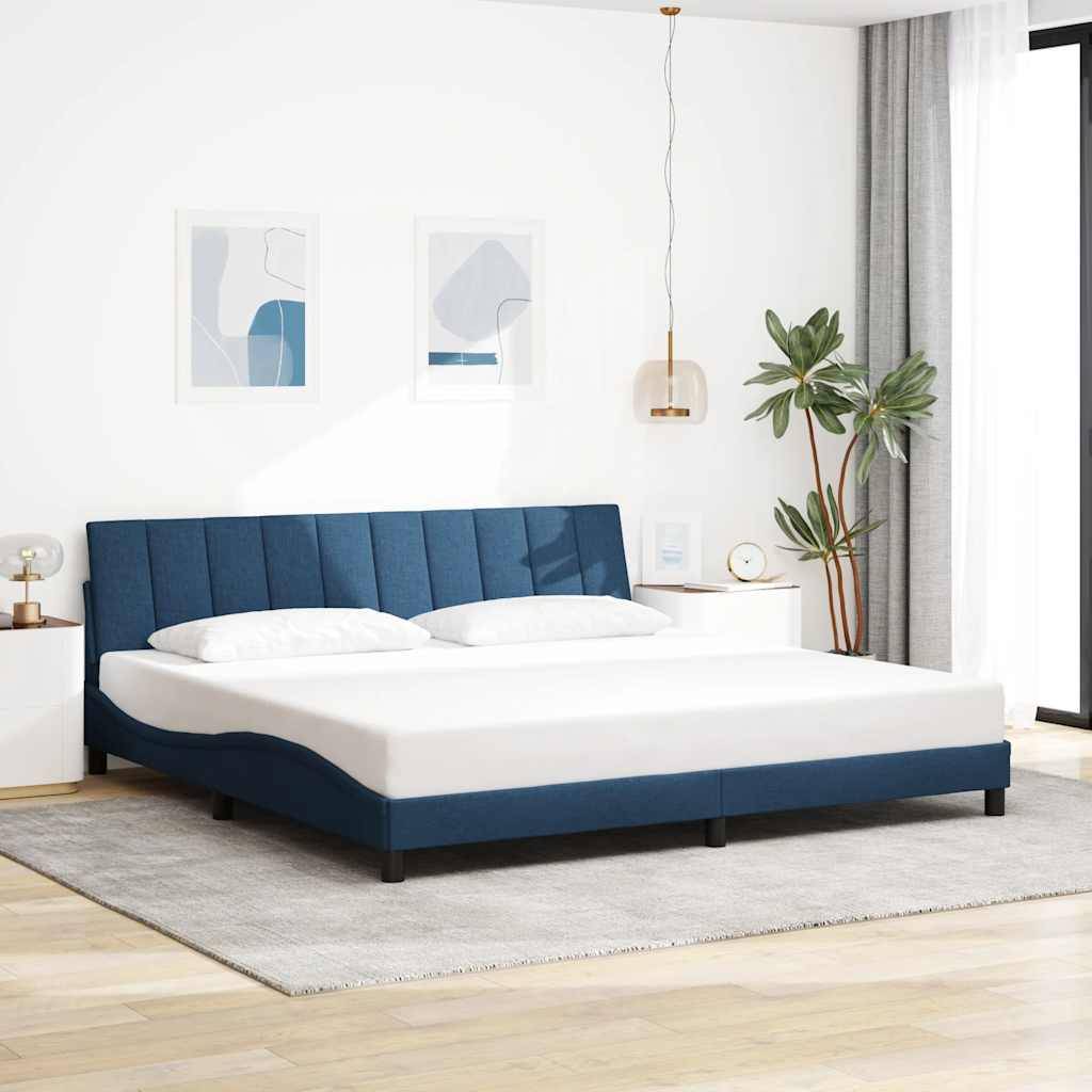 vidaXL Bettgestell ohne Matratze Blau 200x200 cm Stoff