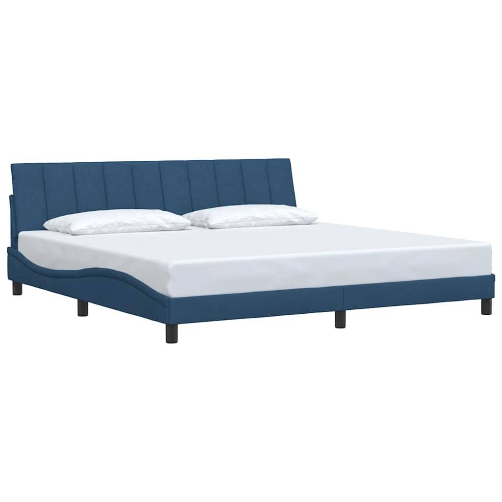 vidaXL Bettgestell ohne Matratze Blau 200x200 cm Stoff