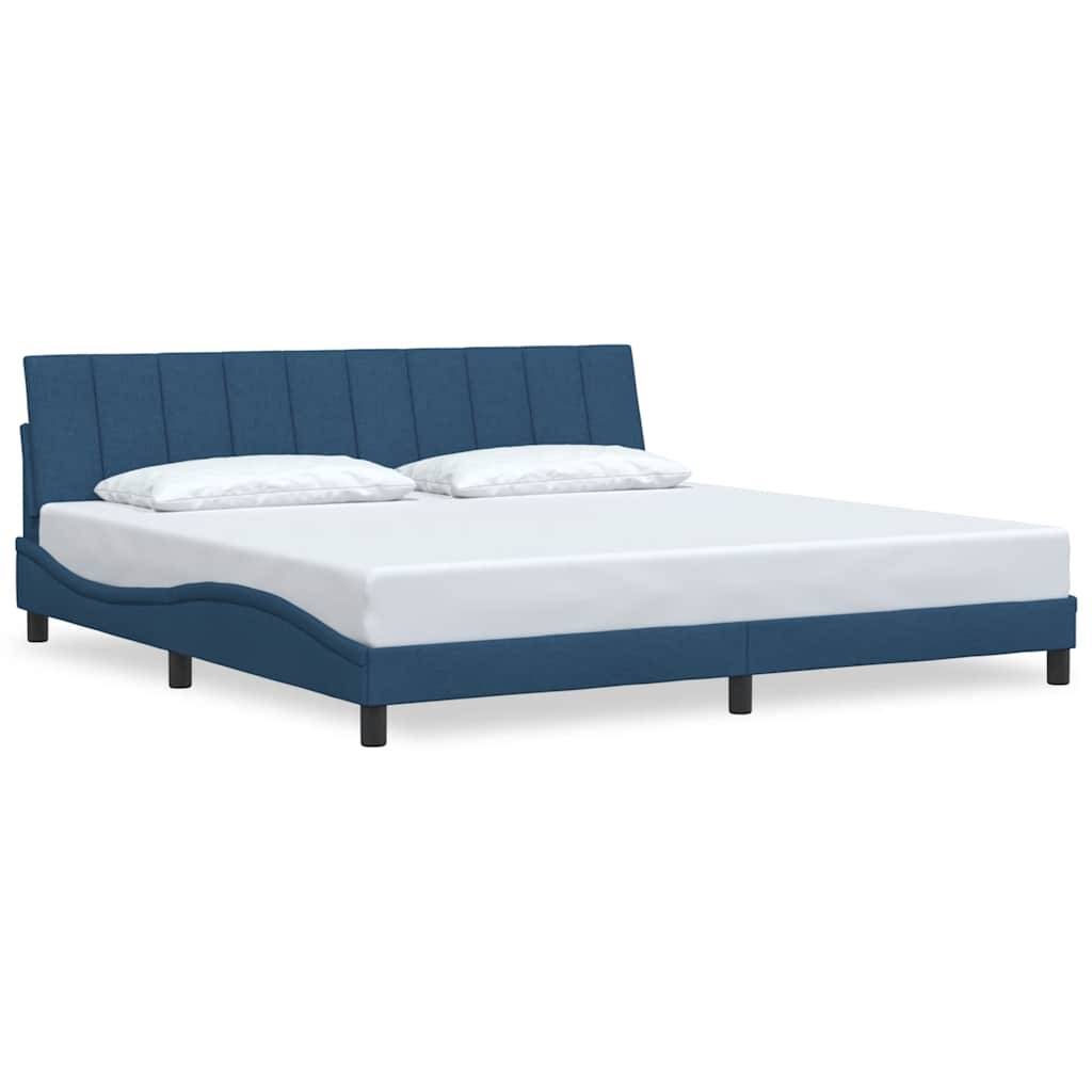 vidaXL Bettgestell ohne Matratze Blau 200x200 cm Stoff