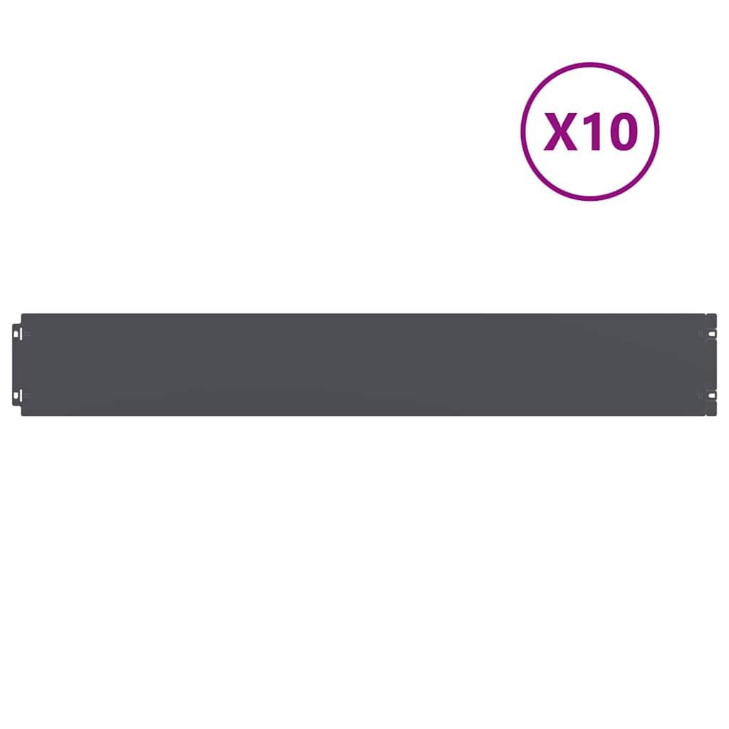 vidaXL Rasenkanten 10 Stk. Anthrazit 15x103 cm Kaltgewalzter Stahl