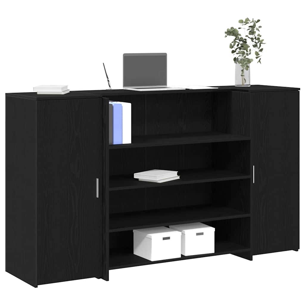 vidaXL Empfangstheke Schwarz Eichen-Optik 180x50x103,5cm Holzwerkstoff