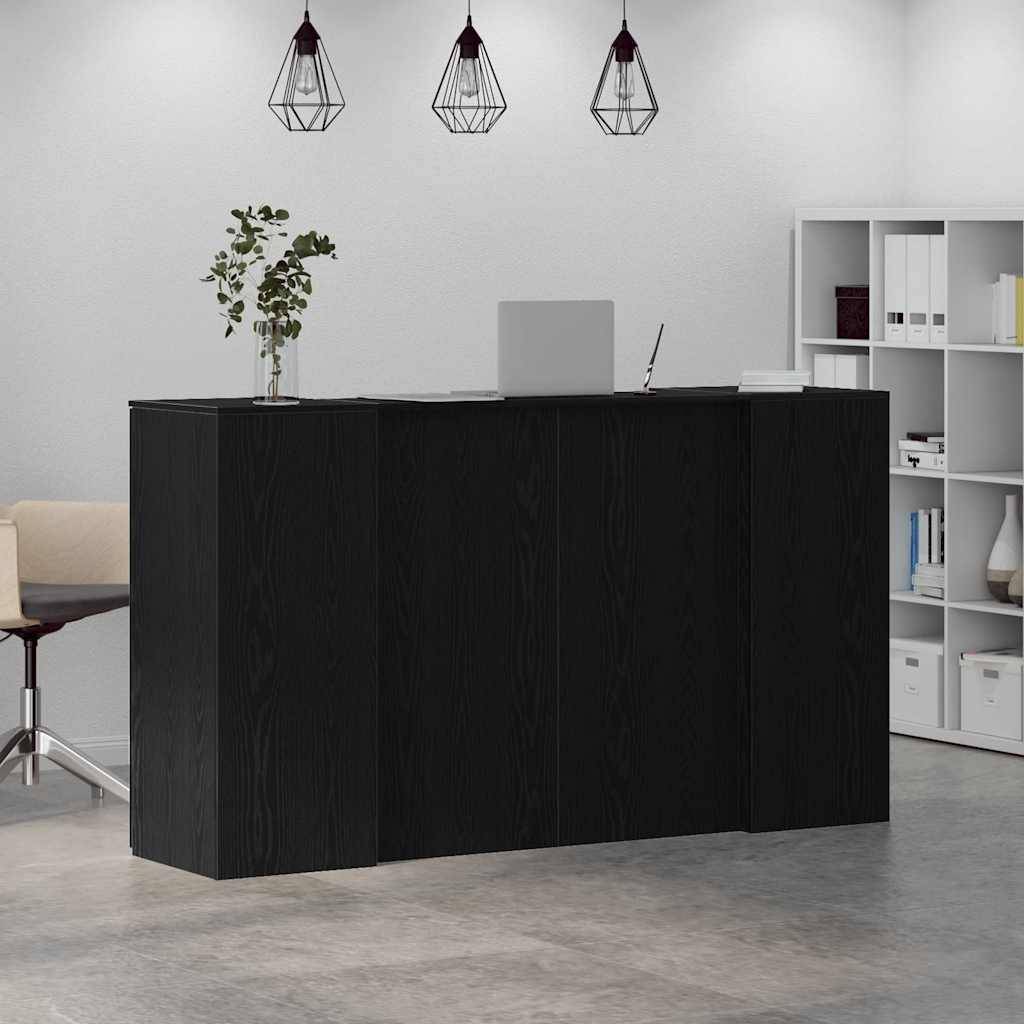 vidaXL Empfangstheke Schwarz Eichen-Optik 180x50x103,5cm Holzwerkstoff