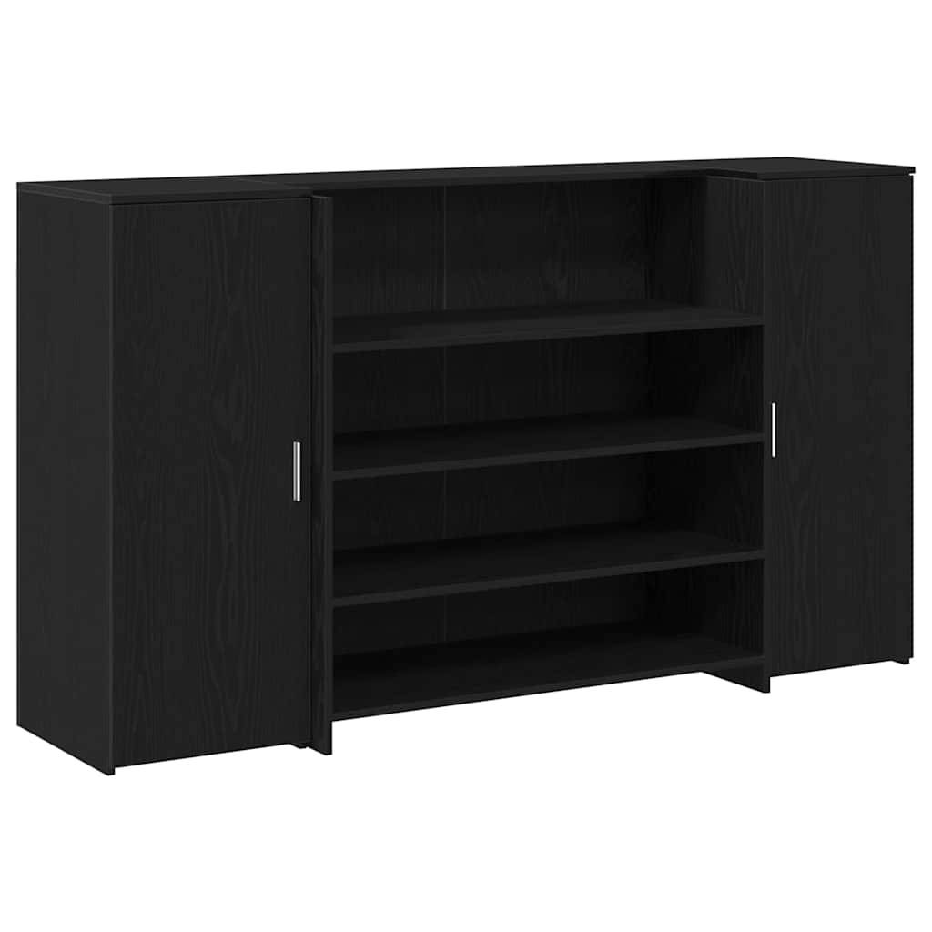 vidaXL Empfangstheke Schwarz Eichen-Optik 180x50x103,5cm Holzwerkstoff