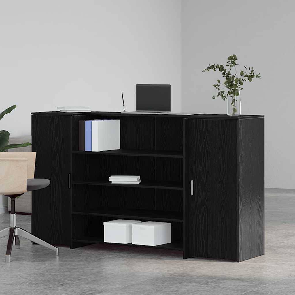 vidaXL Empfangstheke Schwarz Eichen-Optik 180x50x103,5cm Holzwerkstoff