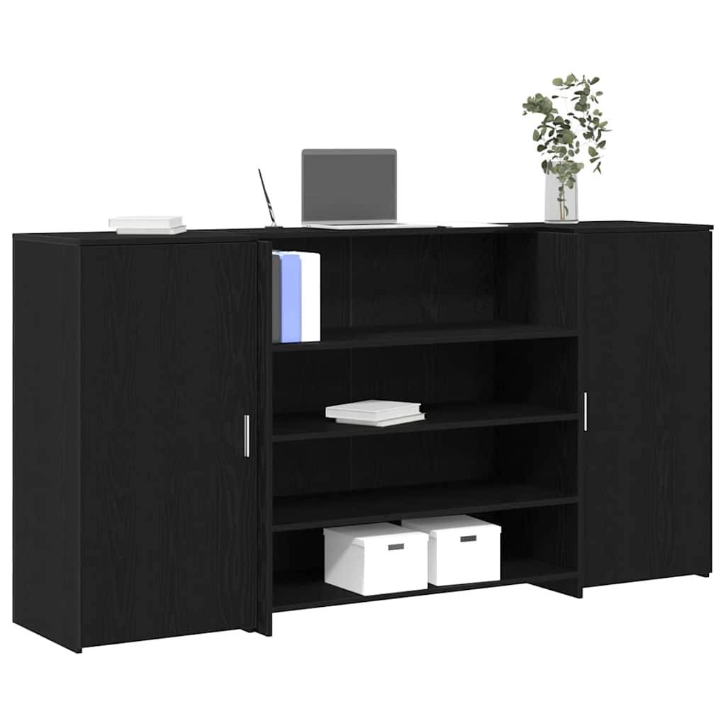 vidaXL Empfangstheke Schwarz Eichen-Optik 200x50x103,5cm Holzwerkstoff