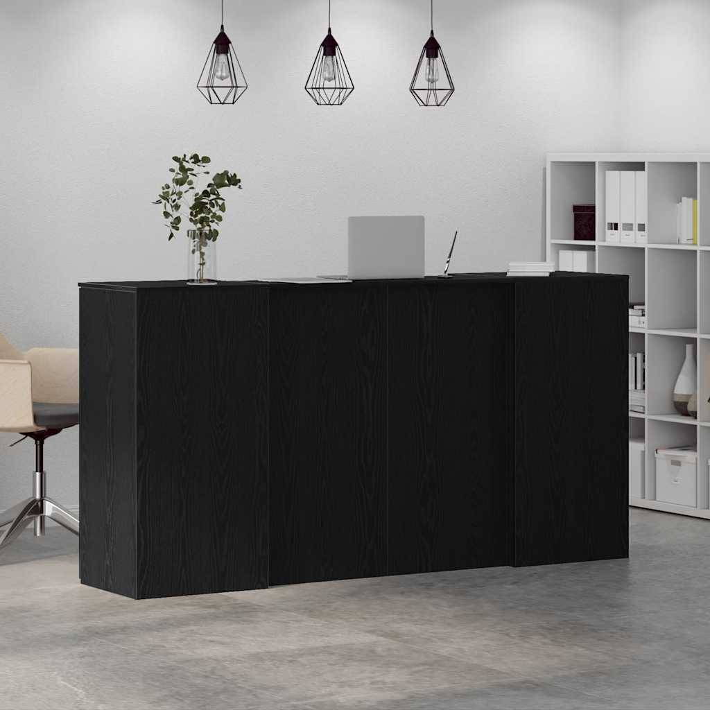 vidaXL Empfangstheke Schwarz Eichen-Optik 200x50x103,5cm Holzwerkstoff