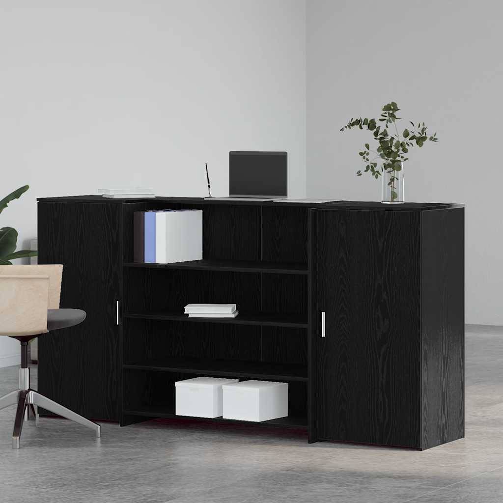 vidaXL Empfangstheke Schwarz Eichen-Optik 200x50x103,5cm Holzwerkstoff