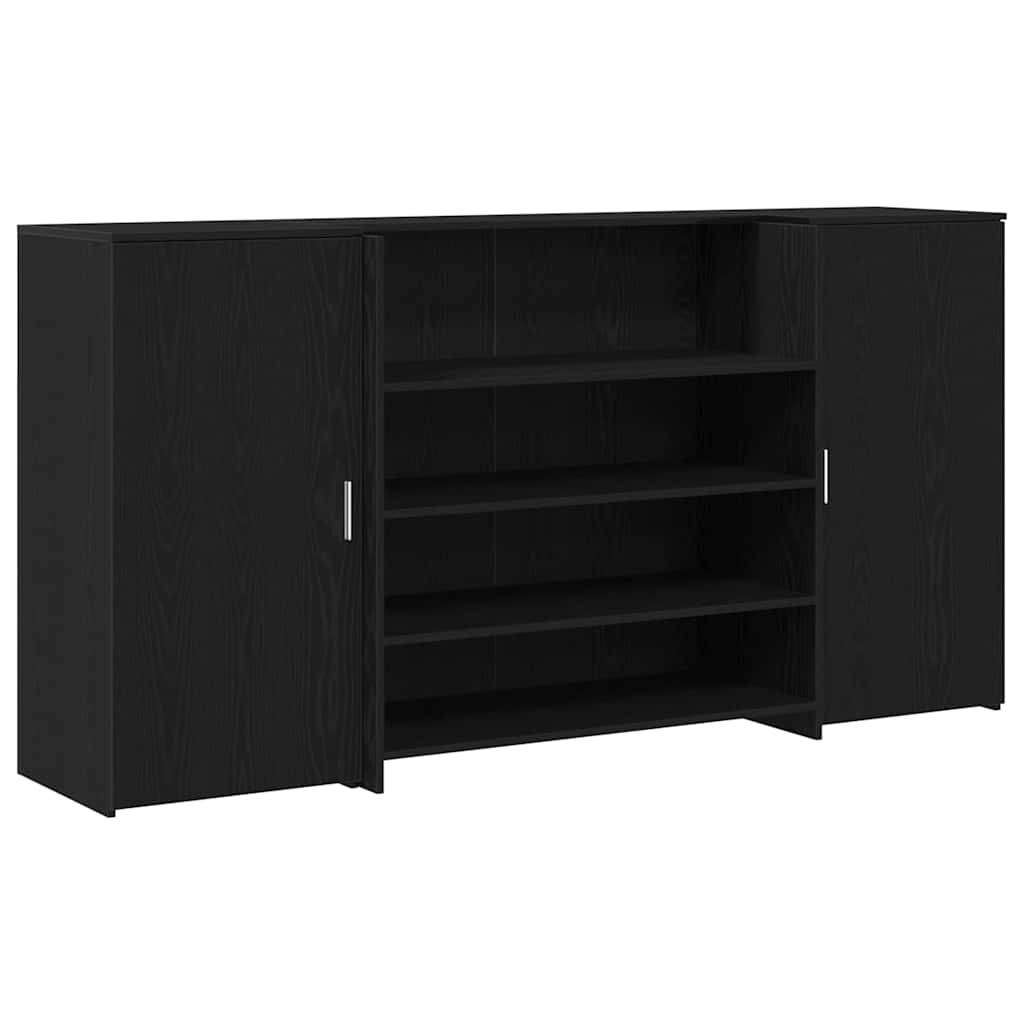 vidaXL Empfangstheke Schwarz Eichen-Optik 200x50x103,5cm Holzwerkstoff