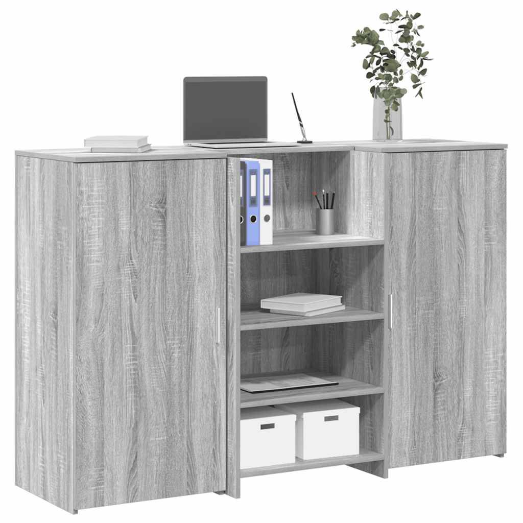 vidaXL Empfangstheke Grau Sonoma 155x50x103,5 cm Holzwerkstoff