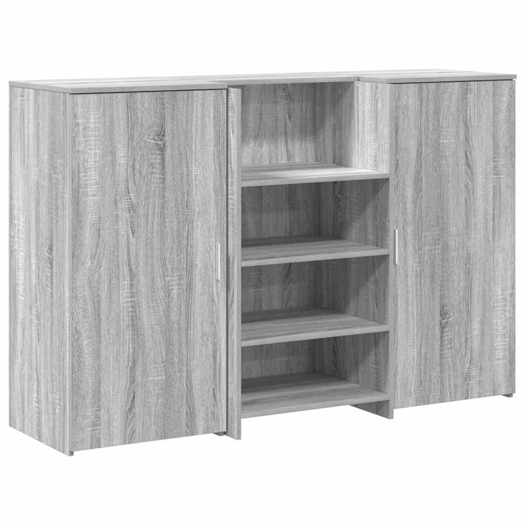 vidaXL Empfangstheke Grau Sonoma 155x50x103,5 cm Holzwerkstoff