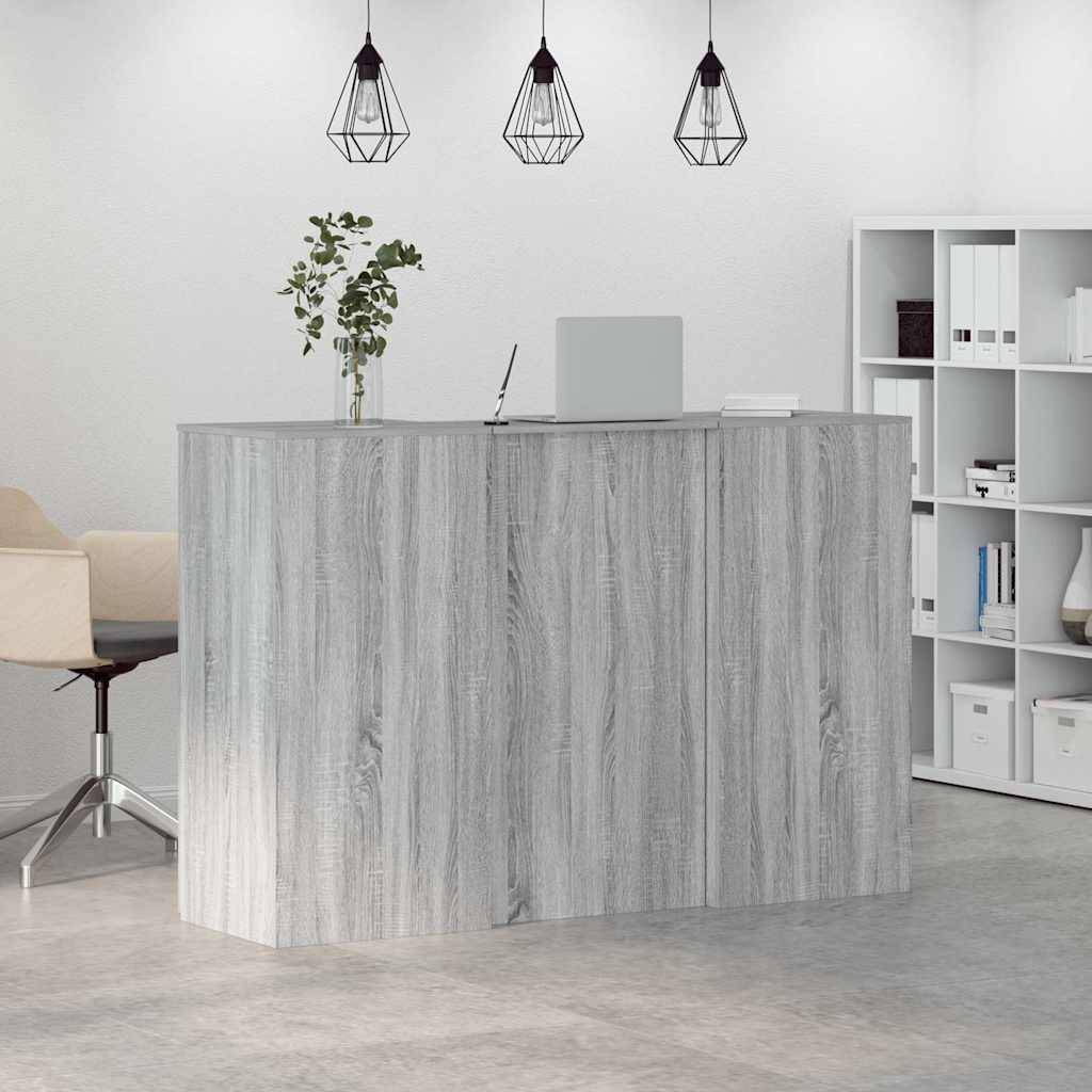 vidaXL Empfangstheke Grau Sonoma 155x50x103,5 cm Holzwerkstoff