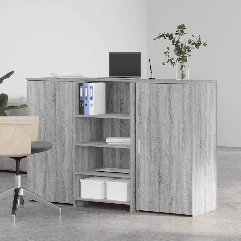 vidaXL Empfangstheke Grau Sonoma 155x50x103,5 cm Holzwerkstoff