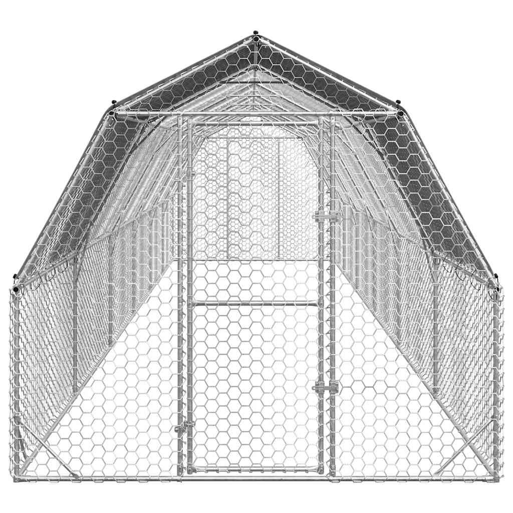 vidaXL Hühnerstall mit Dach 2,5x12x2,25 m Verzinkter Stahl