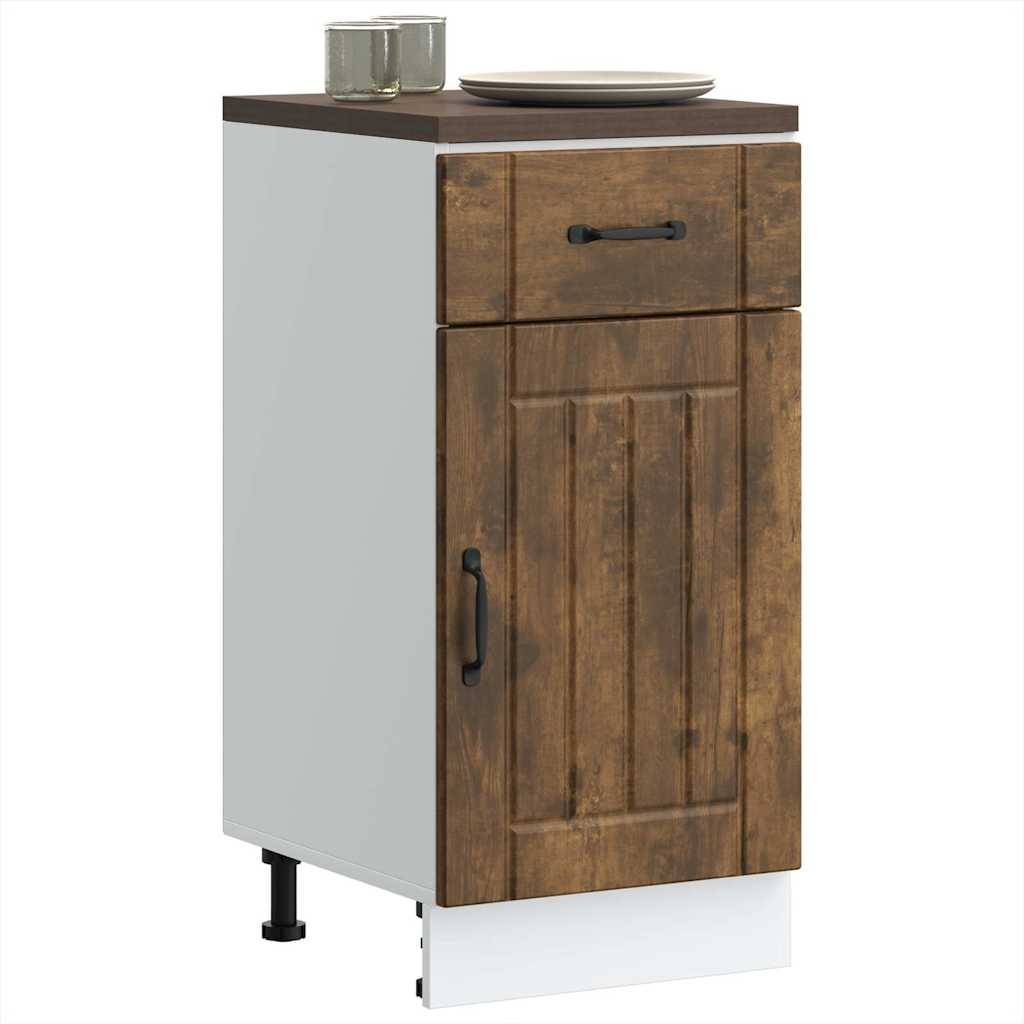 vidaXL Küchen-Unterschrank Lucca Räuchereiche Holzwerkstoff