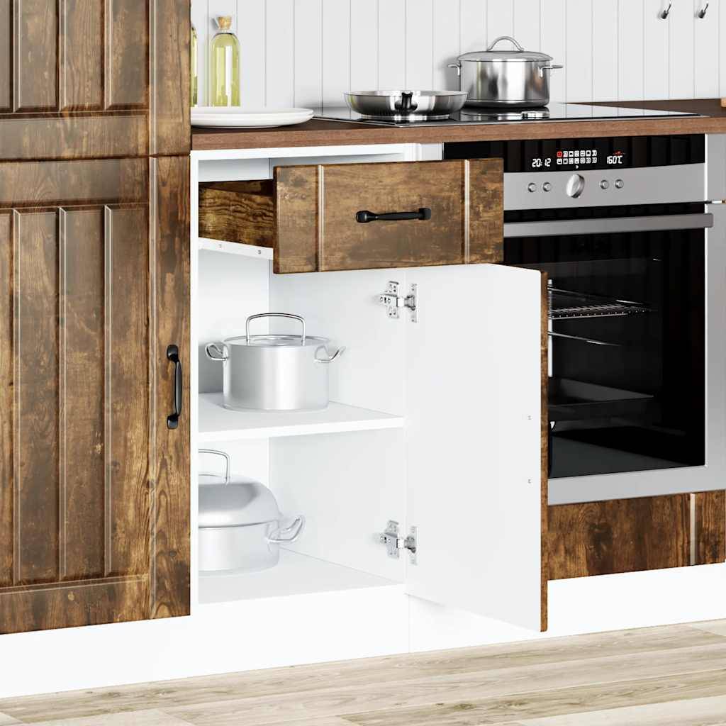 vidaXL Küchen-Unterschrank Lucca Räuchereiche Holzwerkstoff