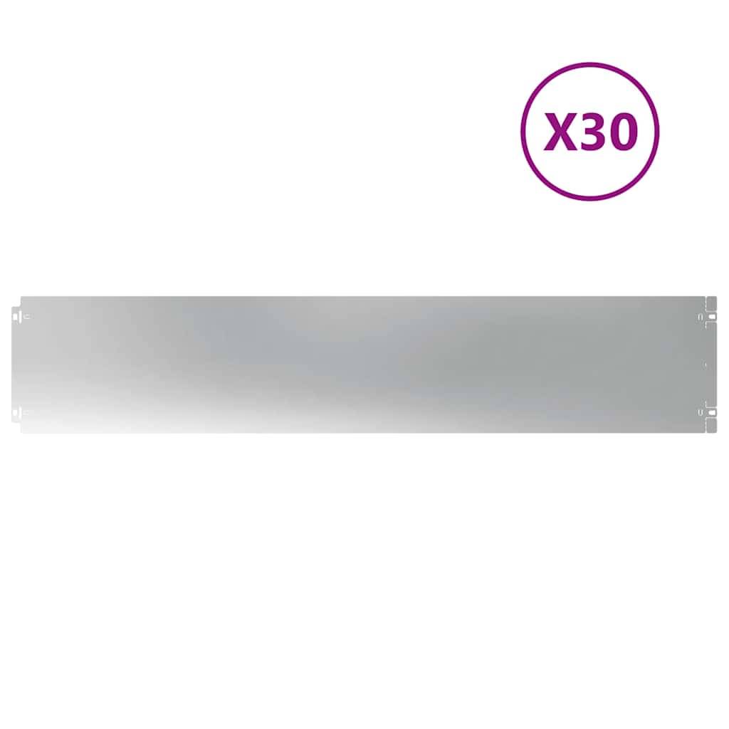 vidaXL Rasenkanten 30 Stk. 20x103 cm Verzinkter Stahl