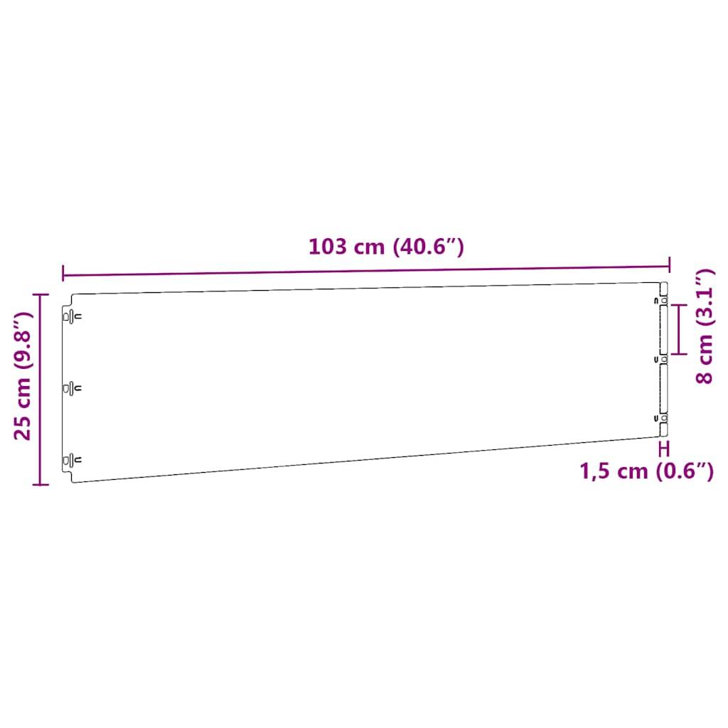 vidaXL Rasenkanten 10 Stk. Anthrazit 25x103 cm Kaltgewalzter Stahl
