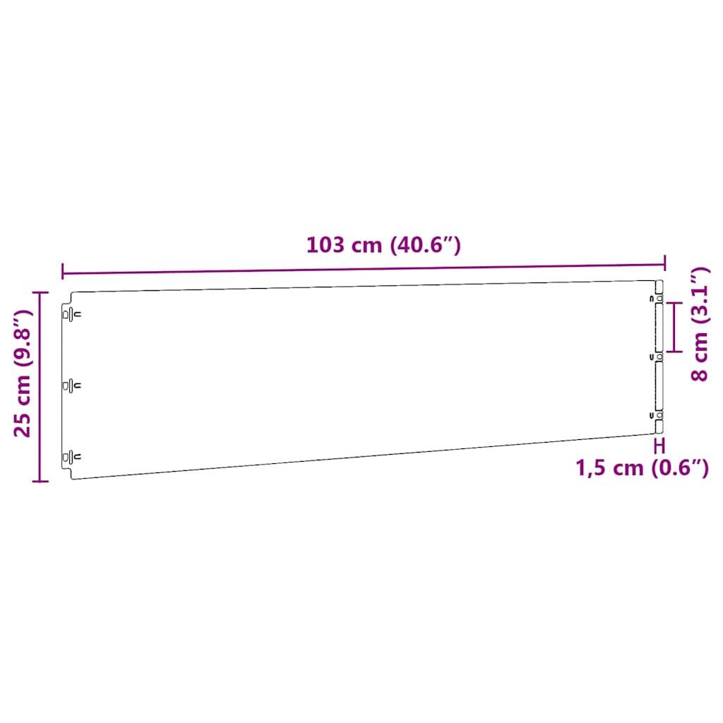 vidaXL Rasenkanten 10 Stk. Schwarz 25x103 cm Kaltgewalzter Stahl