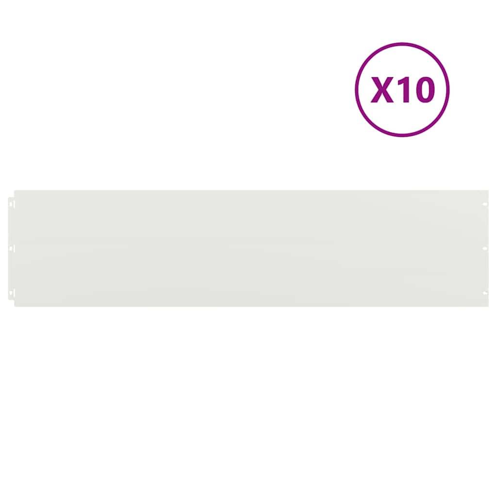 vidaXL Rasenkanten 10 Stk. Weiß 25x103 cm Kaltgewalzter Stahl