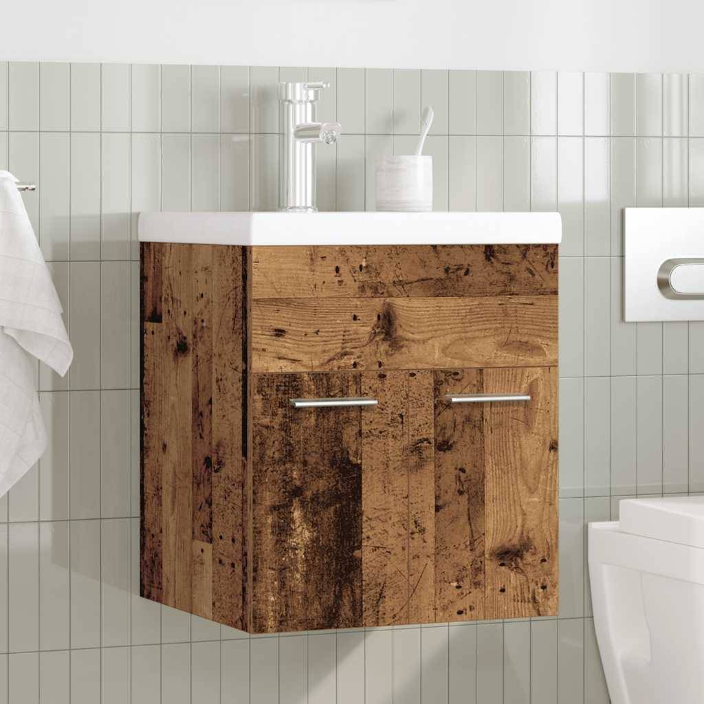 vidaXL Waschbeckenunterschrank mit Einbaubecken und Wasserhahn