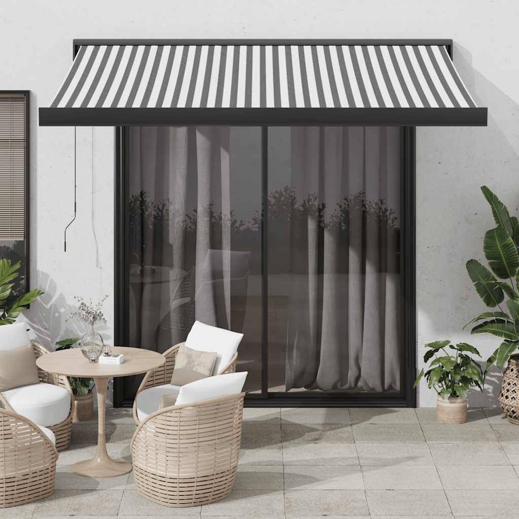 vidaXL Markise Einziehbar Anthrazit & Weiß 3,5x2,5 m Stoff & Aluminium