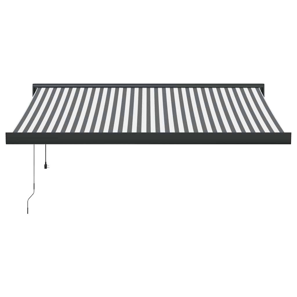 vidaXL Markise Einziehbar Anthrazit & Weiß 3,5x2,5 m Stoff & Aluminium