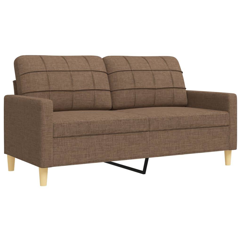 vidaXL 2-tlg. Sofagarnitur Braun Stoff