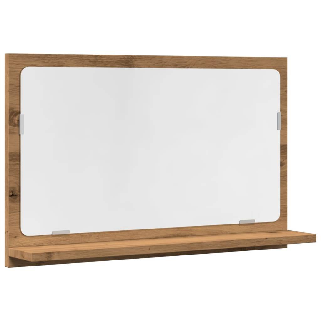 vidaXL Badspiegel mit Ablage Artisan-Eiche 60x11x37 cm Holzwerkstoff