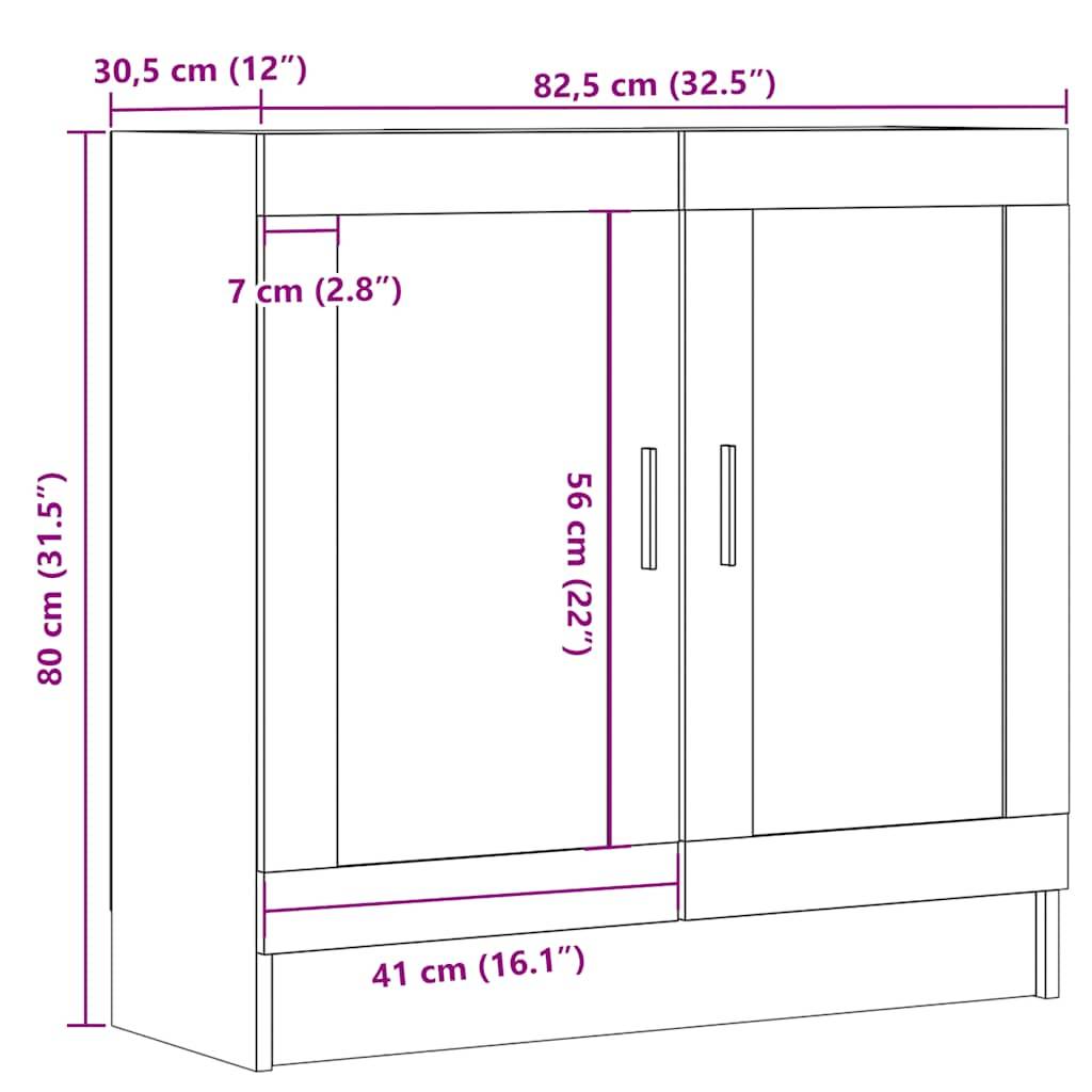 vidaXL Bücherschrank Artisan-Eiche 82,5x30,5x80 cm Holzwerkstoff