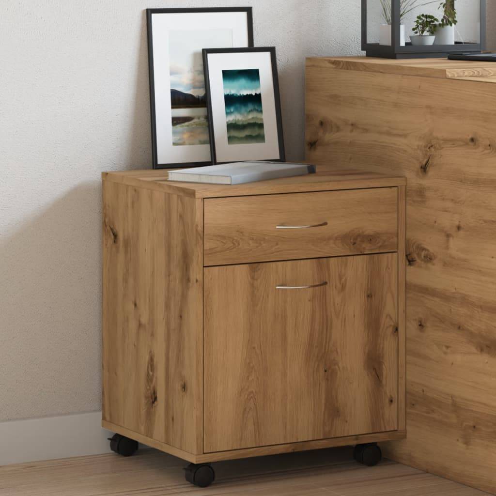 vidaXL Rollcontainer Artisan-Eiche 45x38x54 cm Holzwerkstoff