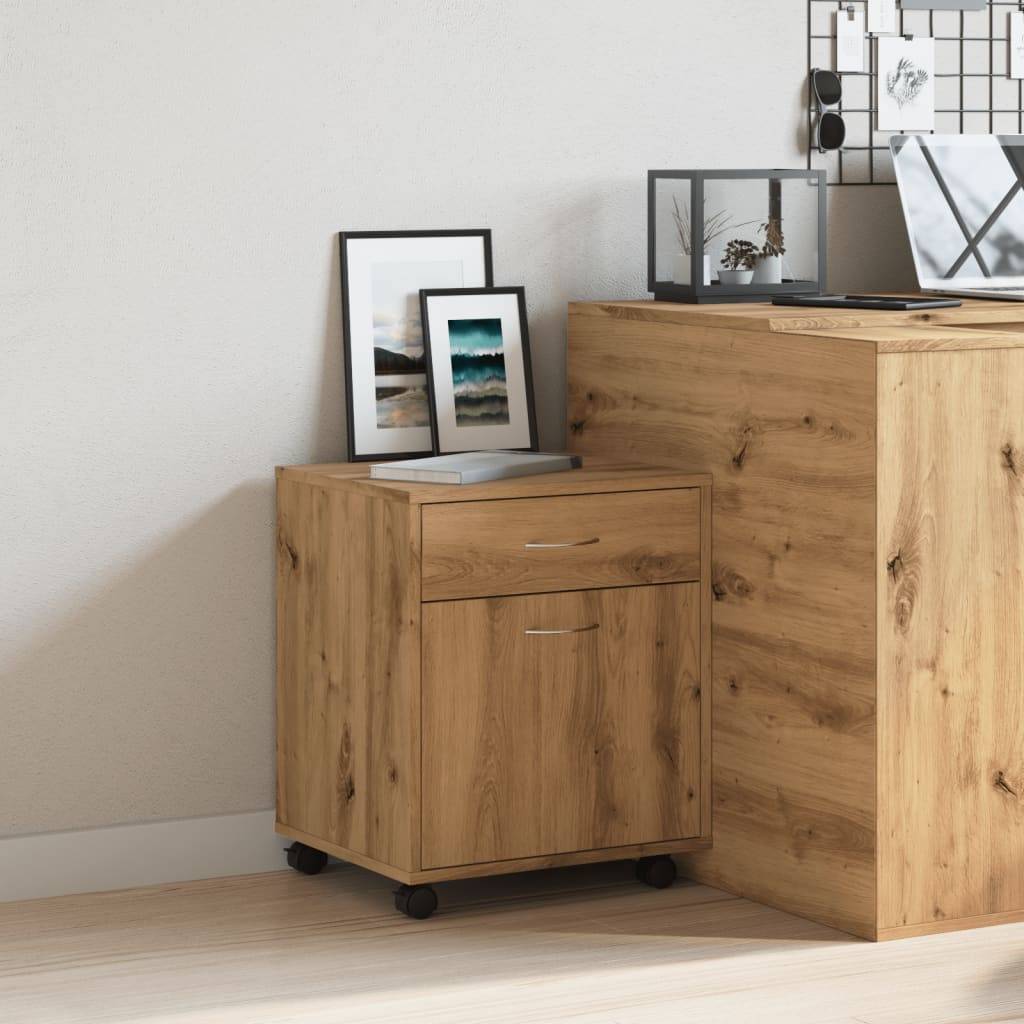 vidaXL Rollcontainer Artisan-Eiche 45x38x54 cm Holzwerkstoff