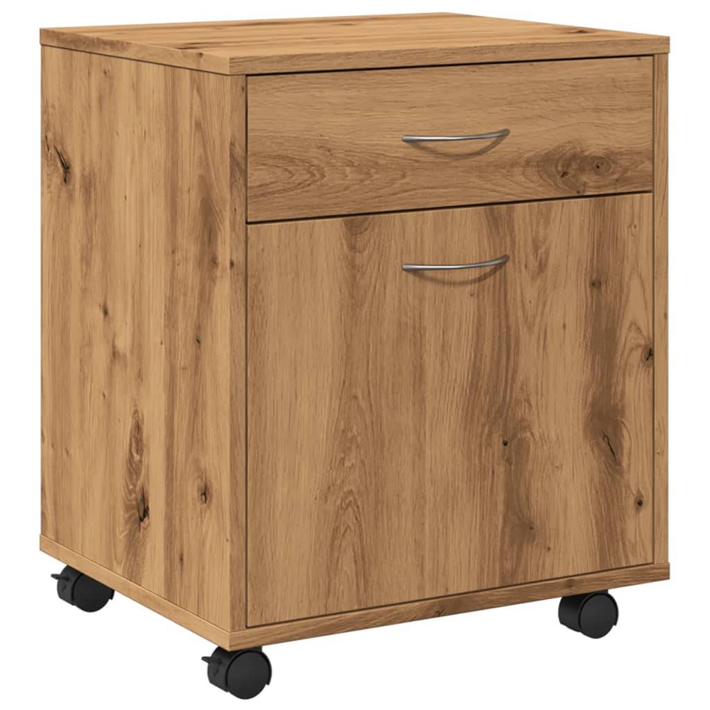vidaXL Rollcontainer Artisan-Eiche 45x38x54 cm Holzwerkstoff