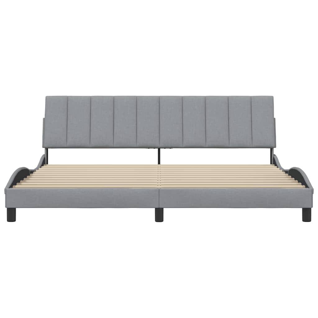 vidaXL Bettgestell ohne Matratze Hellgrau 200x200 cm Stoff