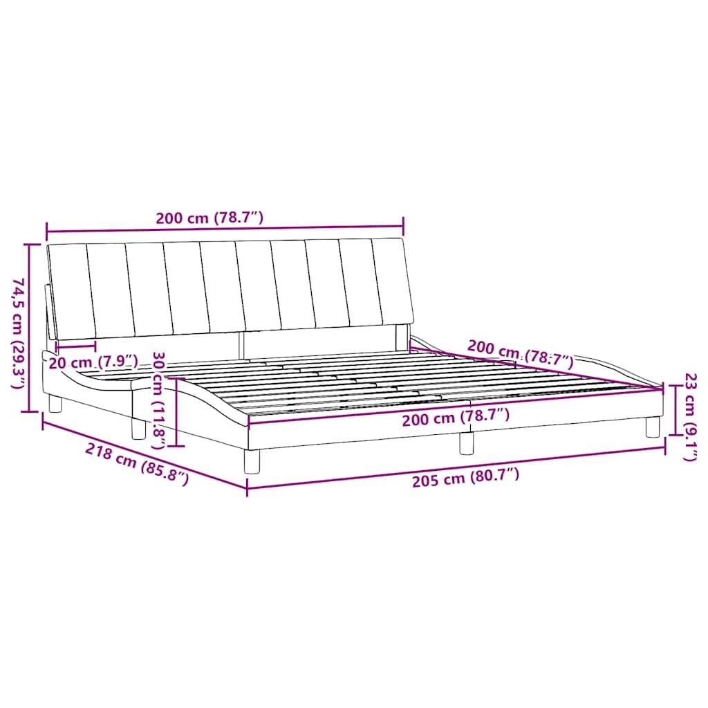 vidaXL Bettgestell ohne Matratze Hellgrau 200x200 cm Stoff