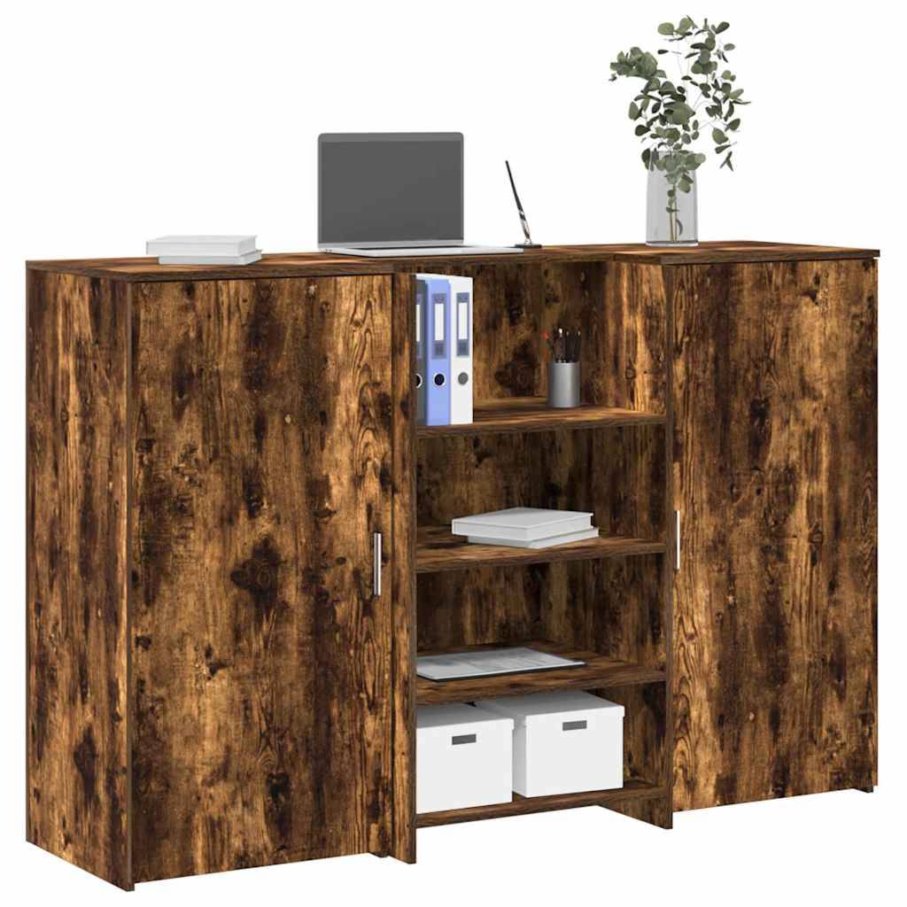 vidaXL Empfangstheke Räuchereiche 155x50x103,5 cm Holzwerkstoff