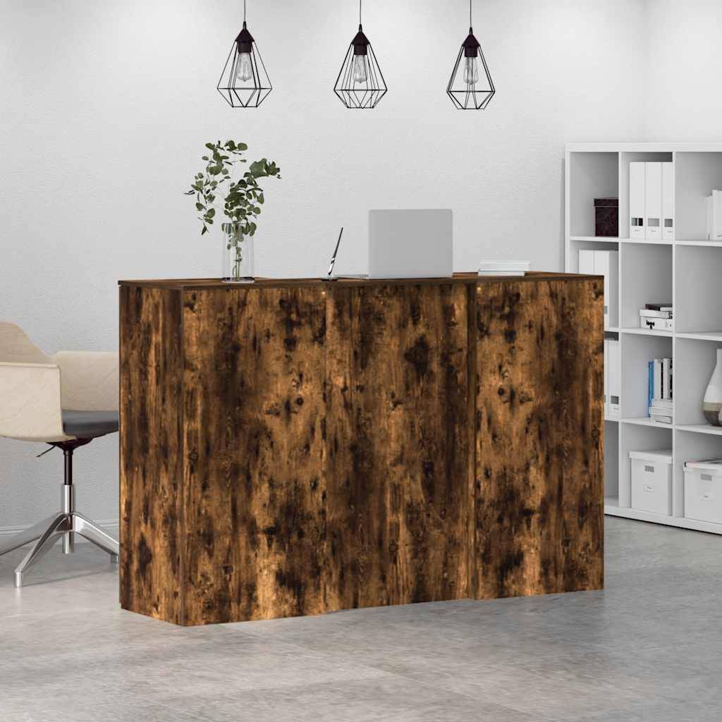 vidaXL Empfangstheke Räuchereiche 155x50x103,5 cm Holzwerkstoff